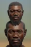 Placeholder: african head portrait, warrior costume, village, meditation, woods, galaxy sky, 8k quality