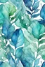 Placeholder: Alcohol ink art leaves pattern. Vibrant, fantasy, delicate, ethereal. Shades of blue and green, 8K