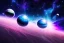 Placeholder: cosmos, planets, ufo blue metallic, sky stars, sky blue pink, light