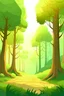 Placeholder: gambar kartun sebuah hutan di pagi hari yang indah