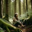 Placeholder: woman relaxing in the forest