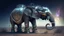 Placeholder: a metal elephant that travels the universe