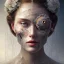 Placeholder: broken, cracked-open woman's face, fine detail, highly intricate, wearing bridal veil, modern surrealism painting, high-quality, volumetric lighting, 8k, ultrahd, George Grie, Marco Escobedo, Igor Morski