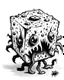 Placeholder: slime cube monster black and white sketch rpg art