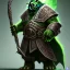 Placeholder: orc mage, Height 200cm, Weight 150kg, Skin color green, Has predator-like eyes, fangs, and claws. He holds a magic wand by both hands. He kills humans with ferocious accuracy. His intelligence is equal to that of a human. Wears robes of crude cloth