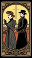 Placeholder: Tarot card of the Westworld film noir art nouveau theme of a Mars