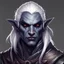 Placeholder: Generate a dungeons and dragons character portrait of the face of a male gloom stalker ranger very ugly drow with a bow on his back. He has white hair, eyebrows.