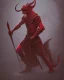 Placeholder: Red Tiefling with demonic broken blood rust sword