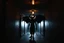 Placeholder: a sinister devil standing in a dark hallway