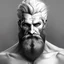 Placeholder: painted portrait of rugged odin, god of war, nordic god, white hair, masculine, mature, handsome, upper body, grey and silver, muscular, hairy torso, fantasy, intricate, muscular, elegant, highly detailed, digital painting, artstation, concept art, smooth, sharp focus, illustration, art by gaston bussiere and alphonse mucha