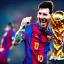 Placeholder: lionel messi biting of a piece and eating the world cup trophy, unreal engine 5.1, ultra high resolution, photorealistic, ultra high detail, octane render, creepy