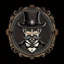 Placeholder: professor balthazar with a black hat in style of fancy decorated logo