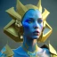 Placeholder: woman, british, blue, heavily made up face, round helmet, decorative feathers, retro futuristic, latex coat, soft color, highly detailed, art stations, concept art, smooth, unreal engine 5, god rays, ray tracing, RTX, lumen lighting, ultra detail, volumetric lighting, 3d, finely drawn, high definition, high resolution.