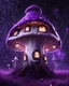 Placeholder: An illogically floating mushroom house on a clear night. white and white and purple, Stars Dark cosmic interstellar. Detailed Matte Painting, deep color, fantastical, intricate detail, splash screen, hyperdetailed, insane depth, concept art, 8k resolution, trending on Artstation, Unreal Engine 5, color depth, backlit, splash art, dramatic, High Quality Whimsical Fun Imaginative Bubbly, perfect composition