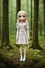 Placeholder: Elle fanning ,in the style of a funko pop doll, in the woods