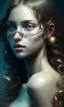 Placeholder: porno model , cute, beautiful, long hair, wavy hair, curly hair، black eyes, head and shoulders portrait, cinematic, 8k, resolution concept art portrait by Greg Rutkowski, Artgerm, WLOP, Alphonse Mucha dynamic lighting hyperdetailed intricately detailed