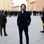 Placeholder: Actor Keanu Reevers posing for photographers on a square in Brno.