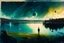 Placeholder: epic, cosmos, persons, big epic lake, planet, vegetation, movie poster hd, lesser ury and otto pippel painting