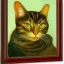 Placeholder: Portrait of a cat by Van Gogh