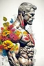 Placeholder: man wall art floral bodybuilder profile