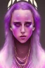 Placeholder: danish singer mø, high light ,purple tones, cyber