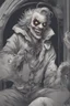 Placeholder: A portrait of a zombie clown in manga style