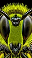 Placeholder: Bee in my face, middle close-up, ultra-realistic, photo