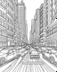 Placeholder: New York City roads coloring page, full body (((((white background))))), only use an outline., real style, line art, white color, clean line art, white background, Sketch style.