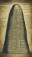 Placeholder: Synthography Art in painting style of a Hammurabi's stele with visual details of summerian shapes and symbols textures