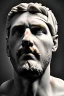 Placeholder: Ultra Realistic image, Roman sculpture bust, clean white marble material, Lionel Messi, crown of thorns, renaissance ornaments, one gold star, gradient background, cinematic lighting, god light, 4k resolution, smooth details, ornate details, soft lighting, unreal engine 5, art station, substance 3d.