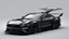 Placeholder: batmobile concept inspired from a black 2025 ford mustang dark horse with a large elaborate spoiler and batman symbol style fins, batman symbol in grille, lower wind deflector