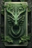 Placeholder: sacred geometry framed playing card, green leaves dragon boss card in the style of Giger and fallout 4 ,,bokeh like f/0.8, tilt-shift lens 8k, high detail, smooth render, down-light, unreal engine