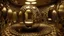 Placeholder: Interior of a spherical room, with holes, mirrors, and a hidden inhabitant, Leopard pattern, Voxel art, Glamorous makeup, Traditional interior design, Tintype