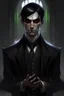 Placeholder: the dark butler, young elf with dark hair, dark clothes, shadow magic, expressive eyes