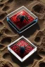 Placeholder: Spiderman's close up footprint lodged within sand in a neat, square display glass box, "spiderman" engraved on small metal plate outside of the box, realistic and highly detailed, 8k