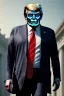 Placeholder: Ultra realistic image, Donald trump zombie, zombie performance, suit, skull, blood, torn arm, night, walking twisted, waist up view, thriller style, dark ambient, highly detailed, White House background, concept art, unreal engine 5, ray tracing, RTX, ultra detail, volumetric lighting, high definition, high resolution.