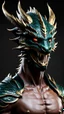 Placeholder: Full body Dragon man with dragon mask over his eyes and forehead, Realistic cool art, 12k, 3d, realistic, full head, full body