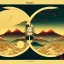 Placeholder: Ukiyo-e styled art, yin and yang sign, mountains and sun