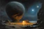 Placeholder: Night, some rocks, sci-fi, friedrich eckenfelder impressionism paintings