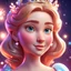 Placeholder: Portrait of a princess, cropped very closely. 3D vector cartoon asset, mobile game cartoon stylized, clean. Camera: side angle, 90°, 35 mm. Lighting: beams, sparkles and bloom, LED lights. cartoon style