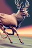 Placeholder: "Generate an iconic AI artwork of a running deer. Depict the deer in a dynamic, graceful pose, emphasizing its elegance and natural beauty. Create a striking and memorable image of this majestic creature."