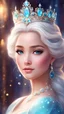 Placeholder: Digital painting style. In dreamland's embrace, a princess divine, With a face as pure as snow, a radiance that shines, Her crown sparkles with gems, crafted for a queen, In paradise she dwells, where beauty is seen, A vision of grace, her presence enchants, A symbol of love, in dreams she enchants. Elsa's face, adorable digital painting, dynamic, beautiful artwork, vibrant colors, 4k, high quality, high detailed