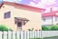 Placeholder: house exterior,side angle view, day time, anime style background