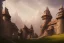 Placeholder: a rough medieval settlement, iron ,iron, iron, fantasy, d&d, concept art, sharp focus, trending on artstation, digital painting, midday, sunny, beautiful