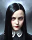 Placeholder: "Wednesday Addams, full-scale head and shoulders portrait, 8k resolution concept art portrait by Greg Rutkowski, Artgerm, WLOP, Alphonse Mucha dynamic lighting hyperdetailed intricately detailed Splash art trending on Artstation triadic colors Unreal Engine 5 volumetric lighting Splash art fantasy"