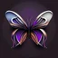 Placeholder: symetry!!, butterfly!!, view from a side, wings waving, logo, NFT, futuristic, curves, lines, simple, gradient, creative