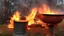 Placeholder: large cauldron over fire