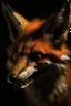 Placeholder: Portrait of a scary animatronic of a fox