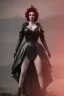 Placeholder: Christina Hendricks as evil queen in black leather gown, cleavage, angry, unreal 5, octane render,cinema4d, dynamic lighting, dramatic lighting, 4k, redshift render, highly detailed, hyper realistic