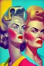 Placeholder: Strong women portrait from the 50s feminism bright colors